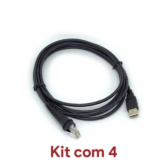 Imagem de Kit 4 Cabo Usb Leitor Honeywell Eclipse Ms5145 / Ms9520 / Ms3780