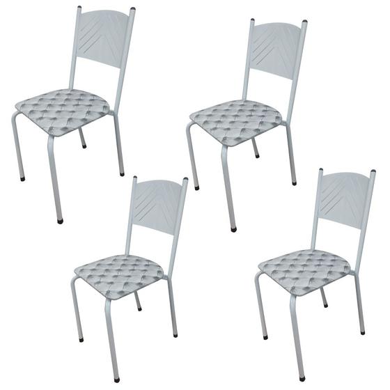 Imagem de Kit 4 Cadeira Branca para Cozinha Jantar com Assento Captone