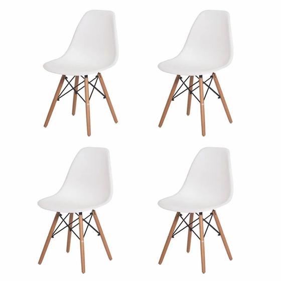 Imagem de Kit 4 Cadeiras charles Eames eiffel branca