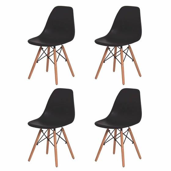 Kit 4 Cadeiras charles Eames eiffel preta Menor preço em Kit 4 Cadeiras charles Eames eiffel preta