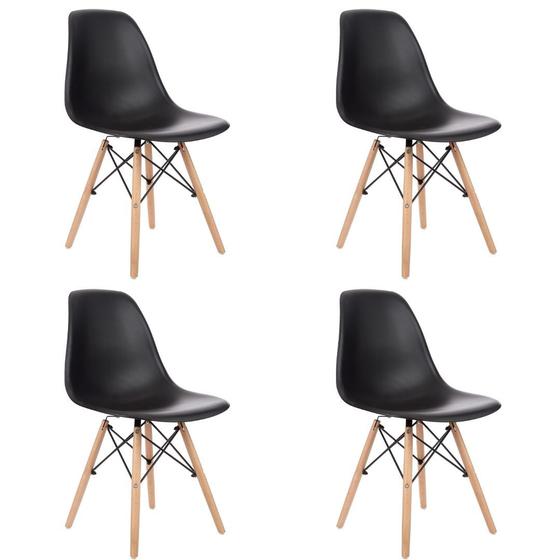 Imagem de Kit 4 Cadeiras Charles Eames Preta