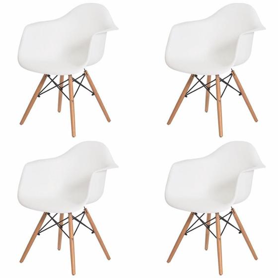 Imagem de Kit 4 Cadeiras Charles Eames Sala de Jantar Cozinha Branca