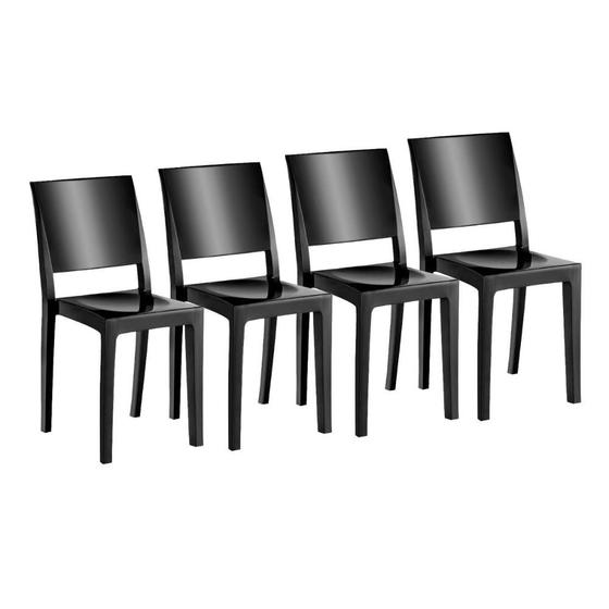 Imagem de Kit 4 Cadeiras de Cozinha Hydra UZ4002  4 Un Polipropileno Preto - Kappesberg
