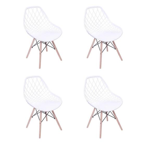 Imagem de Kit 4 Cadeiras De Jantar Eames Kaila Branca