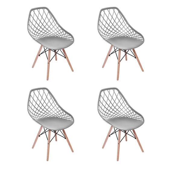 Imagem de Kit 4 Cadeiras De Jantar Eames Kaila Cinza