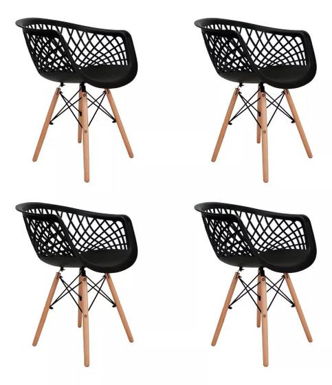 Kit 4 Cadeiras de Jantar Eames Web Pé Palito Menor preço em Kit 4 Cadeiras de Jantar Eames Web Pé Palito