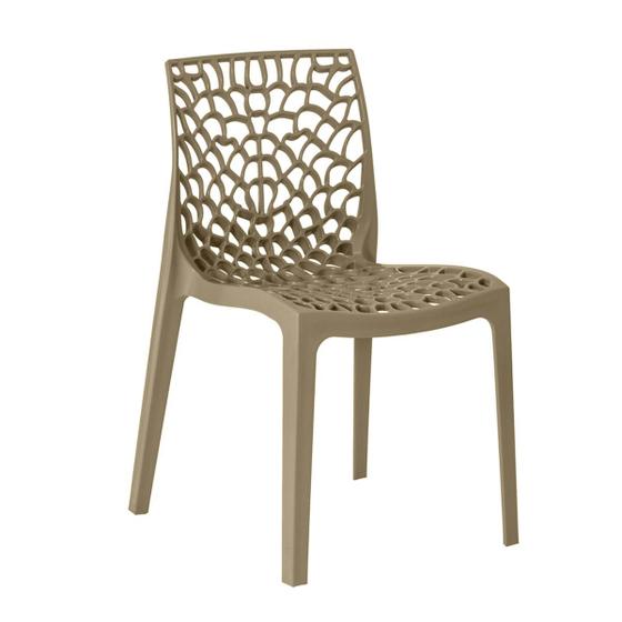 Kit 4 Cadeiras de Jantar Gruvyer Design em Polipropileno - Nude Menor preço em Kit 4 Cadeiras de Jantar Gruvyer Design em Polipropileno - Nude