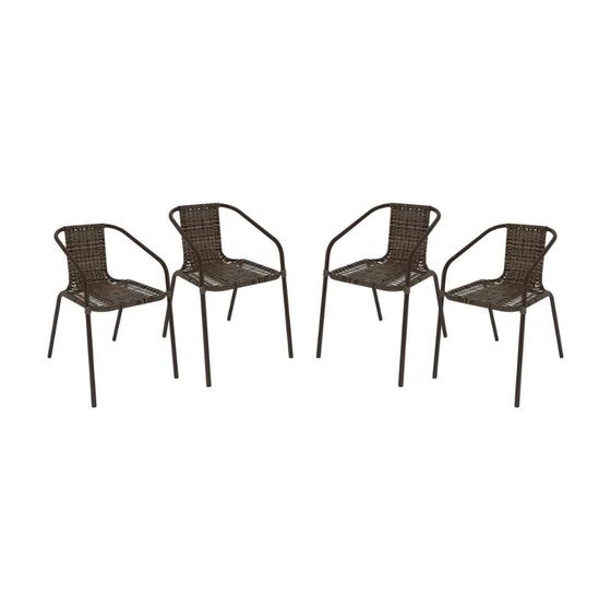 Imagem de Kit 4 Cadeiras de Jardim Junco Sintético Multimóveis CR8009