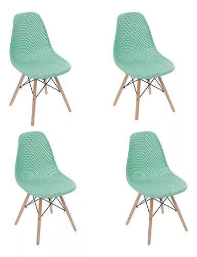 Imagem de Kit 4 Cadeiras Eames Design Colméia Eloisa Verde