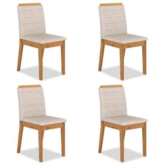 Imagem de Kit 4 Cadeiras Estofadas Cairo Cinamomo/bege - Móveis Arapongas