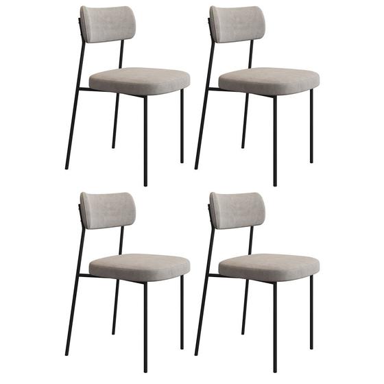 Imagem de Kit 4 Cadeiras Estofadas Milli Veludo 401 F02 Cappucino - Mpozenato
