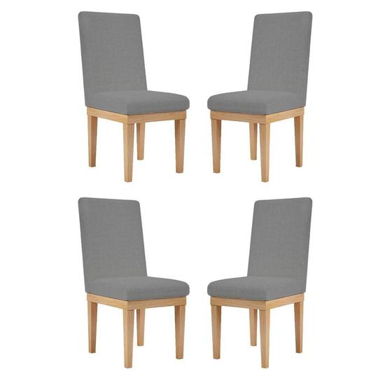 Imagem de Kit 4 Cadeiras Estofadas Reforçadas Mesa De Jantar Linho