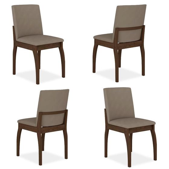 Imagem de Kit 4 Cadeiras Estofadas Sucre Imbuia/veludo Capu - Móveis Arapongas