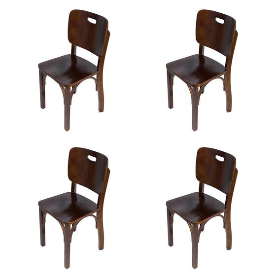 Imagem de Kit 4 Cadeiras Fixas Boteco Imbuia em Madeira Maciça S Marrom para Restaurantes
