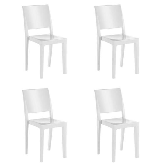 Imagem de Kit 4 Cadeiras Hydra Plus em Polipropileno - Kappesberg - Branco