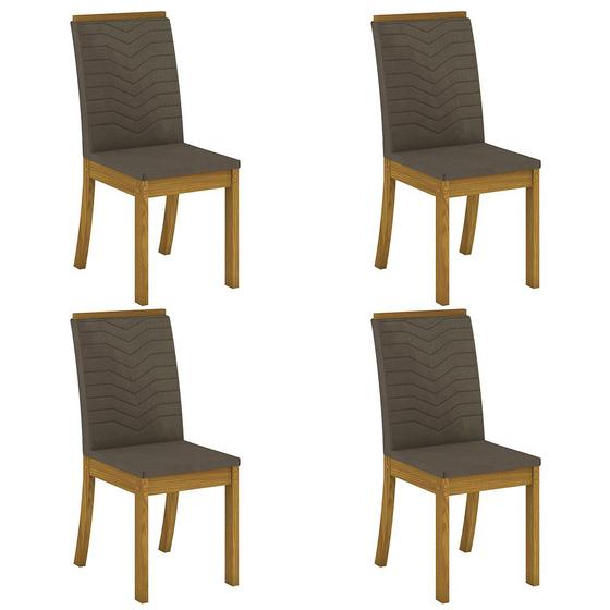 Imagem de Kit 4 Cadeiras para Sala de Jantar Mel H02 Nature/Bege - Mpozenato