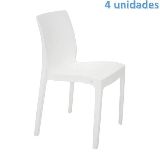 Imagem de Kit 4 cadeiras plastica monobloco alice branca tramontina