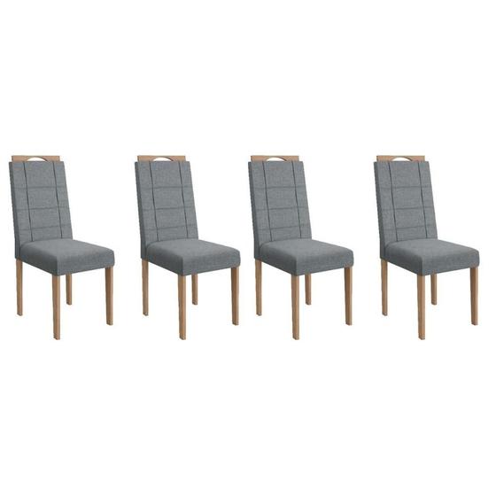 Imagem de Kit 4 Cadeiras Sala Jantar 2CAD150EA 4 Un Eucalipto/Linho Cinza A056 - Kappesberg