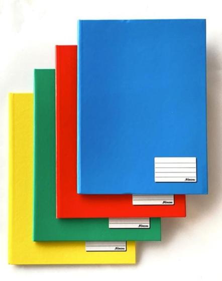 Imagem de Kit 4 cadernos brochura capa dura escolar pautado 80 folhas moderno