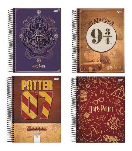 Imagem de Kit 4 Cadernos Harry Potter Espiral 96fls Jandaia - Sortido