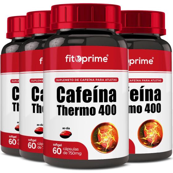 Imagem de Kit 4 Cafeína Thermo 400 Com 60 Cápsulas Fitoprime