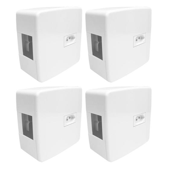 Imagem de Kit 4 Caixa distribuição sobrepor para 2 disjuntores + Tomada 20a Ilumi para ar-condicionado
