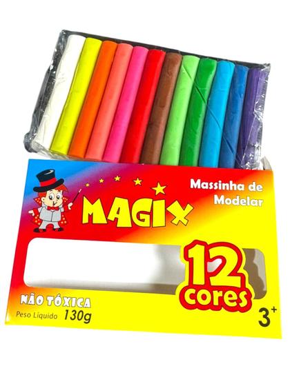 Imagem de Kit 4 Caixas Massinha De Modelar 12 Cores Magix 130grs