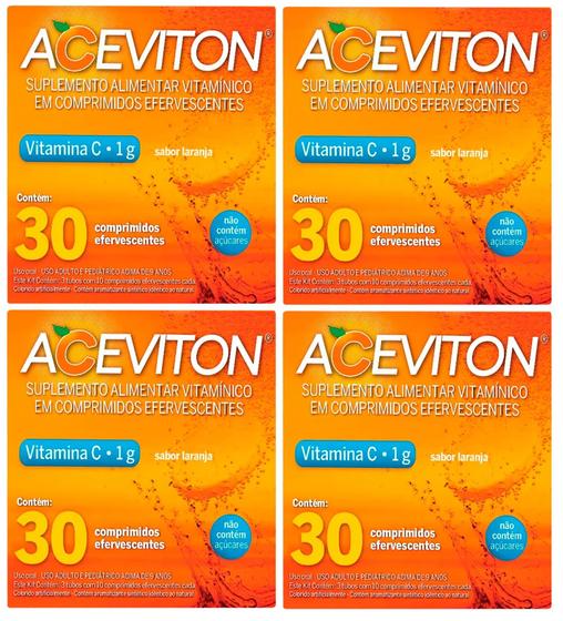 Imagem de kit 4 caixas Vitamina C efervescente 30 comprimidos - cimed