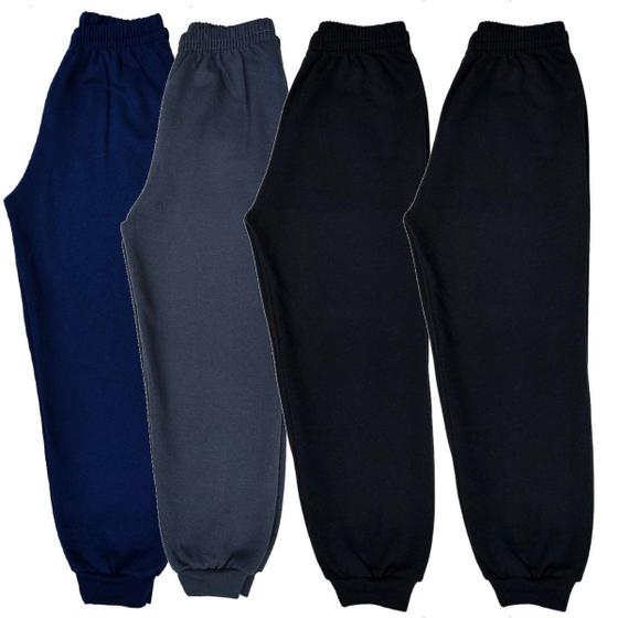 Kit 4 Calça Moletom Juvenil Menino Básico Infantil Inverno Menor preço em Kit 4 Calça Moletom Juvenil Menino Básico Infantil Inverno