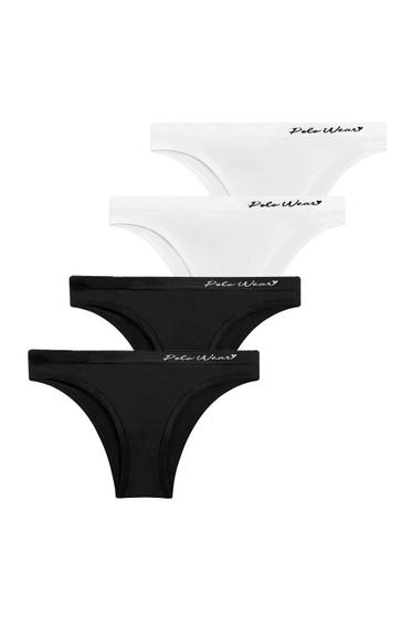 Imagem de Kit 4 Calcinha Polo Wear Feminina Com Elástico Fio Dental Lisa