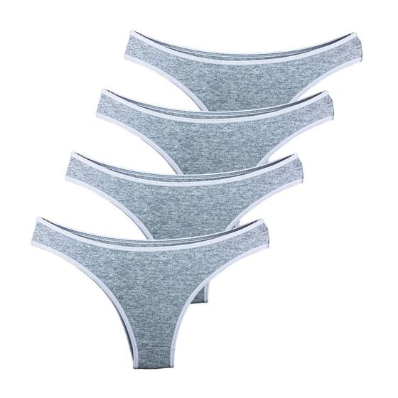Imagem de Kit 4 Calcinhas Tanga Try Basics Algodão Cotton Básica Lisa Moda Lingerie