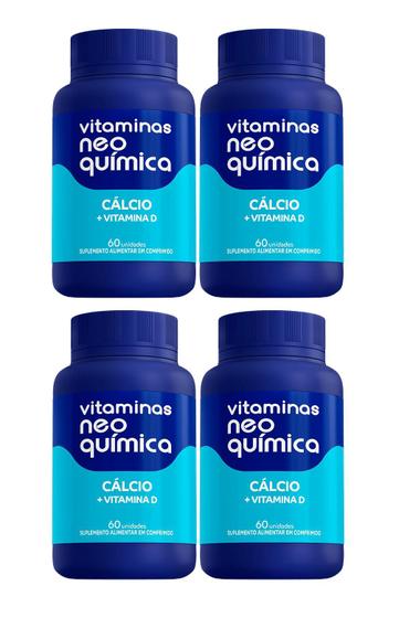 Imagem de Kit 4 Cálcio + Vitamina D 60 Cápsulas - Neo Química