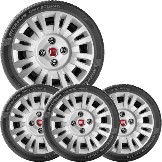 Imagem de Kit 4 Calota Fiat Uno Palio Siena Aro 13 Com Emblema 054Cb