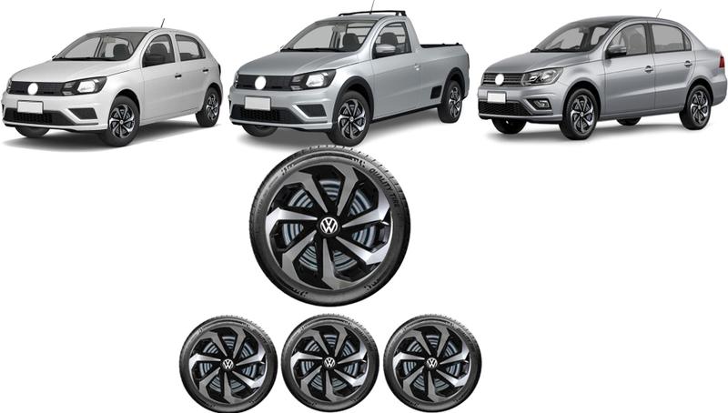 Imagem de Kit 4 Calota SPIDER Aro 14 VW Gol Polo Voyage Saveiro Virtus