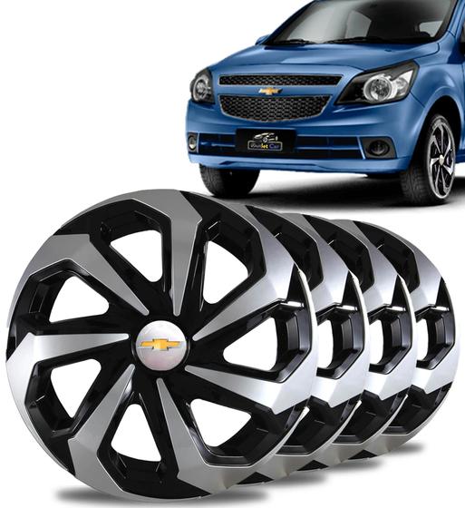 Imagem de Kit 4 Calotas Esportiva Aro 13 Spider Gm Agile Meriva Prisma