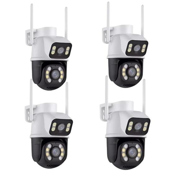 Imagem de Kit 4 Câmera Importada Wi-fi Smart  Lente Dupla Externa