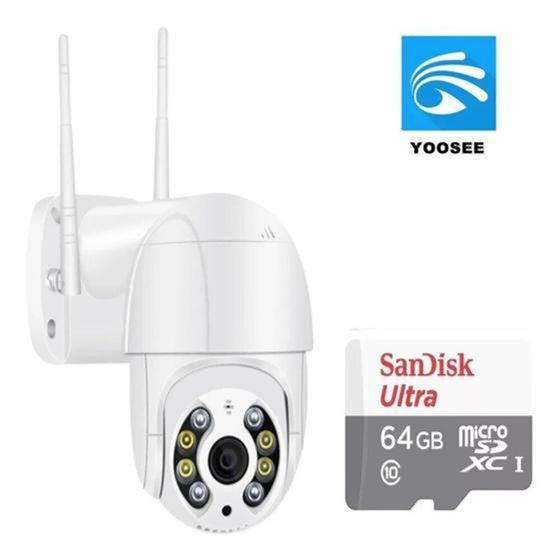 Imagem de Kit 4 Camera Ip Icsee Wifi + 4 Cartão De Memória Sd 64gb