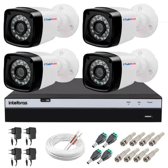 Kit 4 Câmeras de Segurança Full HD 1080p 20m infra Visão Noturna + DVR