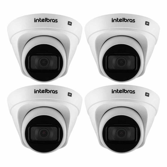 Imagem de Kit 4 Câmeras Dome Intelbras 4 MP VIP 1430 D G2 com Lente 2,8mm Compatível Com A Tecnologia PoE,Resistente à Chuva IP67