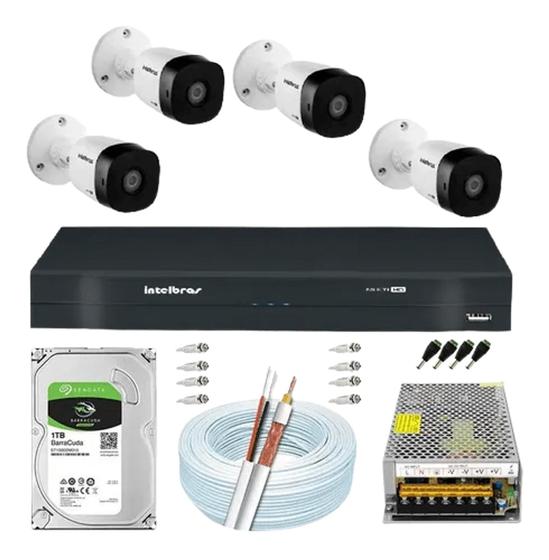Imagem de KIT 4 Cameras  Intelbras HD monitoramento e Segurança com APP Acesso Remoto
