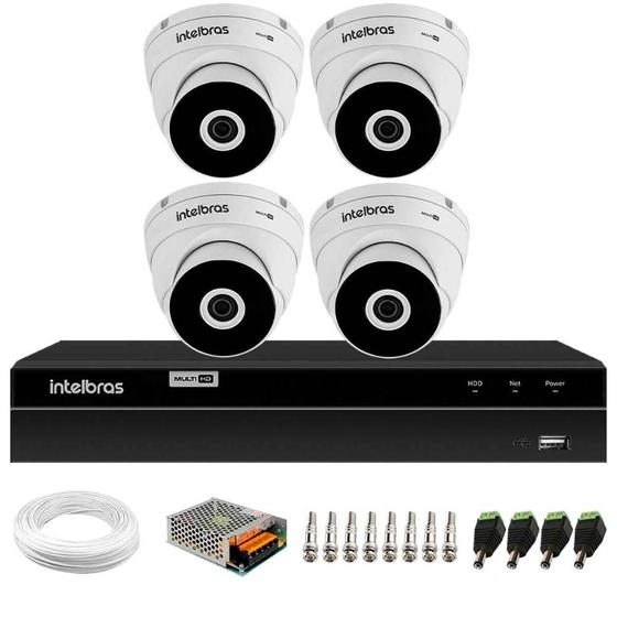 Imagem de Kit 4 Câmeras Intelbras VHD 3230 D G7 Dome Full HD 1080p Visão Noturna de 30m IP67 + DVR Intelbras MHDX 1204 4 Canais