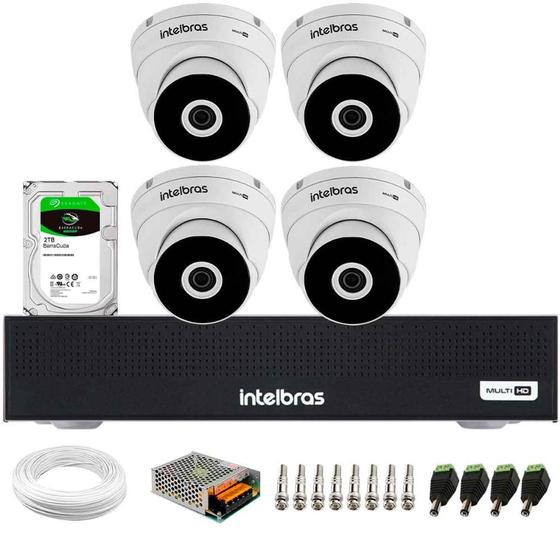 Imagem de Kit 4 Câmeras Intelbras VHD 3230 D G7 Dome Full HD 1080p Visão Noturna de 30m IP67 + DVR Intelbras MHDX 3004-C 4 Canais + HD 2TB BarraCuda