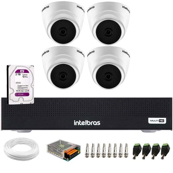 Imagem de Kit 4 Câmeras Intelbras VHL 1120 D HDCVI Lite HD 720p Lente 3.6mm Visão Noturna 20m + Dvr Intelbras MHDX 1104-C 4 Canais + HD 2TB