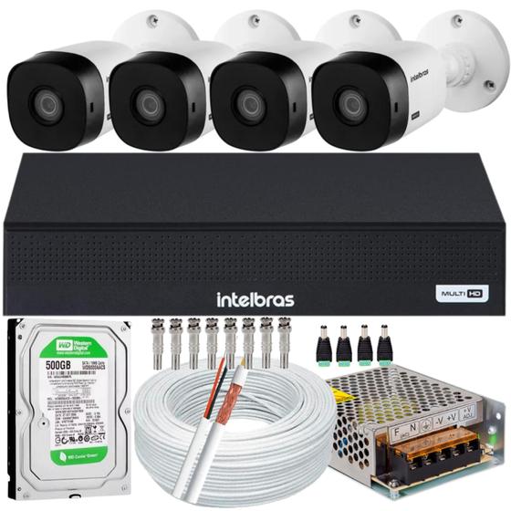 Imagem de Kit 4 Câmeras Intelbras Vhl 1220b Full Hd Dvr De 8ch 1008-c