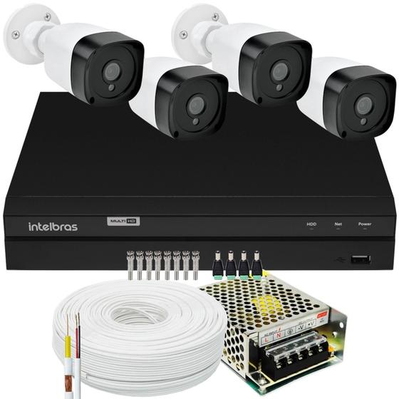 Imagem de Kit 4 Cameras Seguranca Full 1080p Dvr Intelbras 1204 Sem Hd