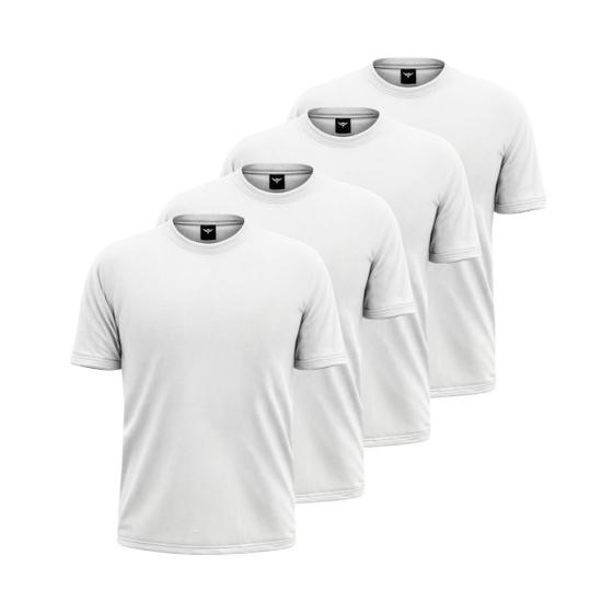 Imagem de Kit 4 Camisa Camiseta Masculina Basica 100% Algodão Gola Redonda Manga Curta