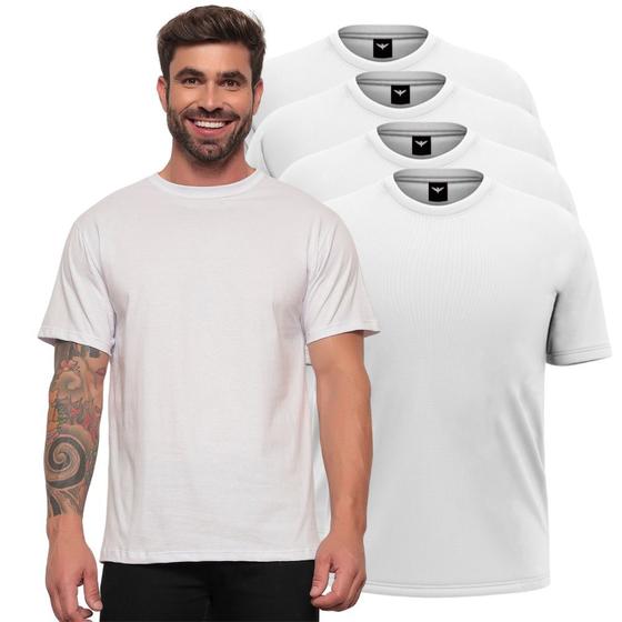 Imagem de Kit 4 Camisa Camiseta Masculina Basica 100% Algodão Gola Redonda Manga Curta