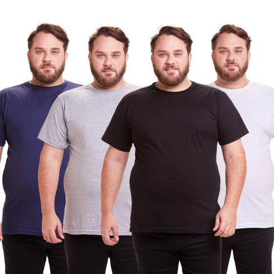 Imagem de Kit 4 Camisa Masculina Básica Plus Size