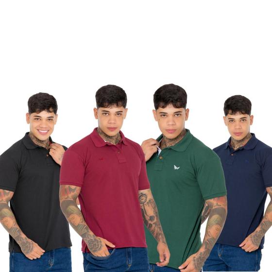 Imagem de  Kit 4 camisas Polos Masculinas Garanta Já o Seu! Super Oferta