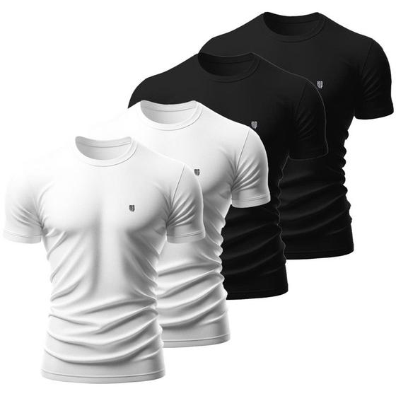 Imagem de Kit 4 Camiseta Masculina Camisas 100% Algodão Premium Slim Basicas MP